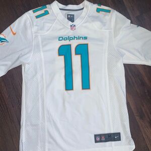 NFL Nike Miami Dolphins White and Teal Men's Jersey